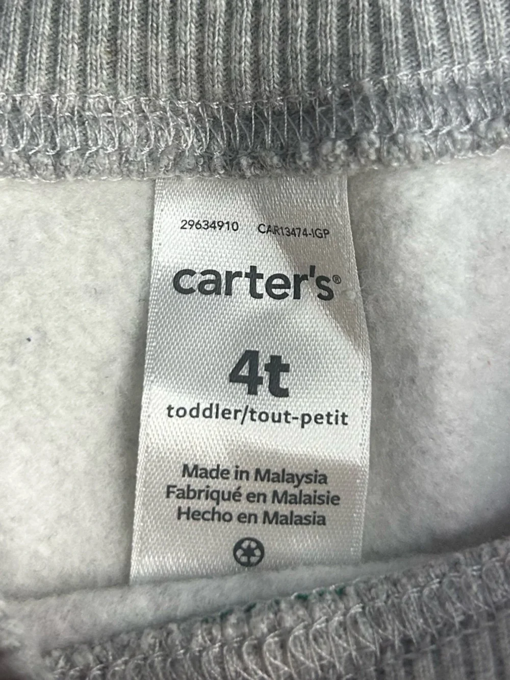 5 for $25🔥Carter's Elf Print Graphic‎ Grey Sweatshirt 4T